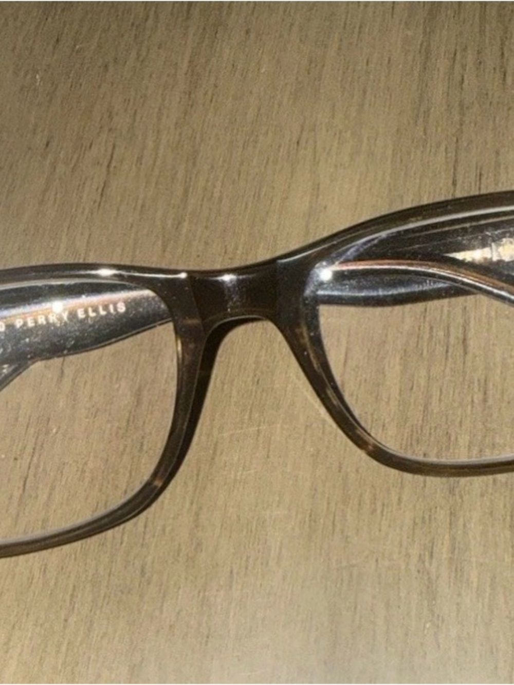 Perry Ellis Men's Dark Brown Rectangular Eyeglass Frames